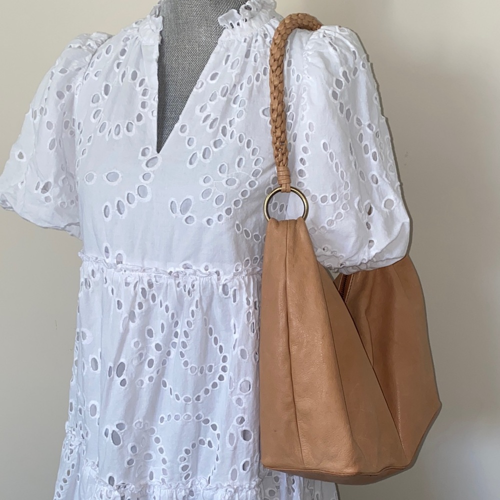 Unbranded Elegant Leather Tan Neutral Women's Hobo Handbag Pocketbook Purse
